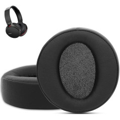 Krone Kalpasmos Sony MDR-XB950BT austiņu spilventiņi, saderīgi ar MDR-XB950B1 austiņām, mīkstā proteīna āda, atmiņas putu spilventiņš, Sony austiņu piederumi ar PU somiņu, melni