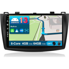 JOYX Android 12 auto radio, piemērots Mazda 3 (2010-2015) - [4G+64G] - [Iebūvēts DSP/Carplay/Android Car] - Kamera bez mikrofona - 9 collu 2 DIN - Vadāms no stūres 4G WiFi BT DAB Fast Boot 360 kamera