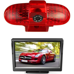 HD 720p jumta malas jumta stāvvietas atbalsta kamera atpakaļgaitas kamerai, kas integrēta 3. bremžu gaismas kamerā Renault Trafic, Opel Vivaro, Fiat Talento, Nissan Primastar + 5,0 collu DVD monitora TFT ekrāns kravas automašīnas LCD displejs