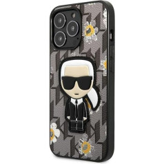 KARL LAGERFELD KLHCP13XPMNFIK1 Korpuss iPhone 13 Pro Max 6,7 collu Grey Flower Ikonik Karl