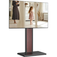 FITUEYES TV Stand with Wooden Shelf TV Stand Suitable for Large TVs Height Adjustable Swivelling for 32 to 65 Inches up to 40 kg Max. VESA 400 x 400