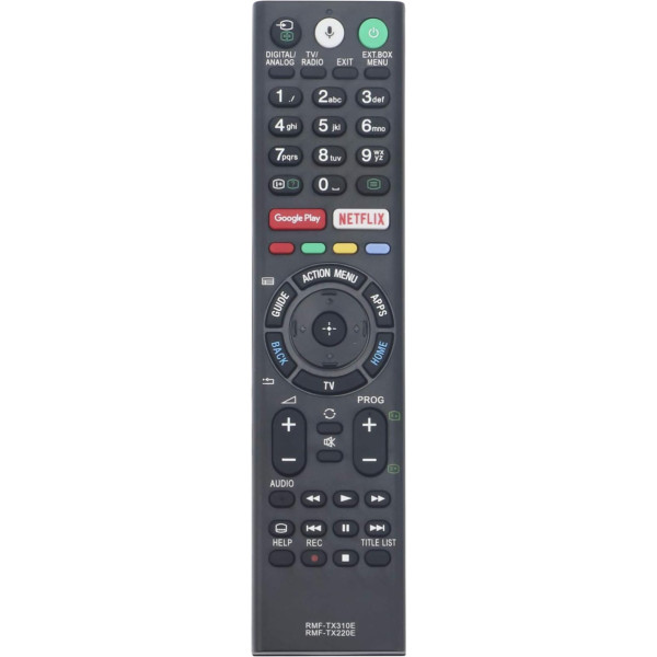 AULCMEET RMF-TX310E, RMF-TX220E Voice Remote Control Replacement Suitable for Sony Bravia OLED TV KD-49XE8004 KD-49XE8005 KD-43XF8096 KD-43XF8505 KD-43XF8596 KD-43XF8599 KD-43XF8796 KD-43XF8577