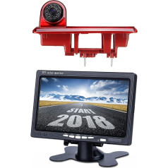 HD 720p Trešā jumta bremžu gaismas kamera Bremžu gaismas atpakaļgaitas kamera NV300 Opel Vauxhall Vivaro B Trafic MK3 2015-2019 + 7,0 collu DVD monitora TFT ekrāns Kravas automašīnu LCD displejs