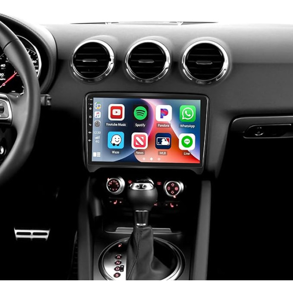 [2024 Jaunums] Auometo 4+64G Android 13 Carplay Android Auto Autoradio mit DSP für Audi TT MK2 8J 2006-2012, 9'' Touchscreen,1280 * 720, mit GPS WiFi BT USB FM RDS Radio Mirror Link