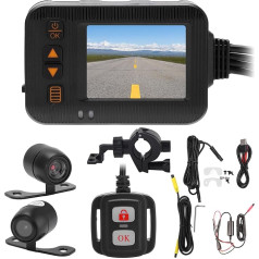 Motociklu DVR Dash Cam 2 collu motociklu 1080P + 720P HD braukšanas ierakstītājs Ūdensizturīgs DVR Dash Cam cilpas ierakstīšana