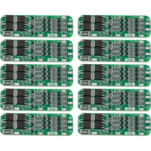 Wanjorlay 10gab 3S 20A BMS 18650 - modulis litija BMS aizsardzības kartes PCB 11.1V 12V 12.6V modulis