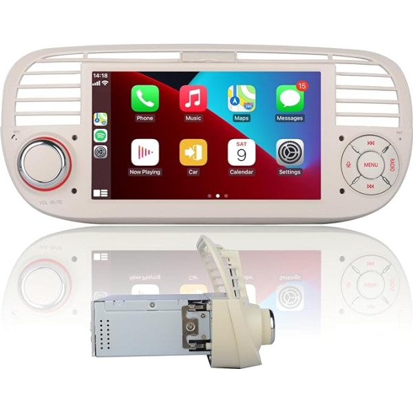 Ar bezvadu Carplay/Android saderīgs auto radio Fiat 500 2007-2015 ar augstas izšķirtspējas IPS skārienekrānu/Bluetooth/Mirror Link/FM/AM/USB