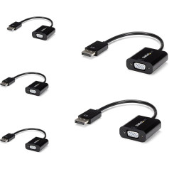 StarTech.com DisplayPort to VGA Adapter - DisplayPort 1.2 to VGA Active Adapter - Digital DP to Analog VGA Video Converter Dongle - DP Male to VGA Female Monitor Adapter (DP2VGA3X5) Pack of 5