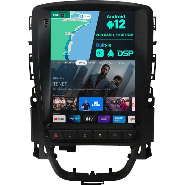 BXLIYER Android 12 IPS Auto Radio piemērots Opel Vauxhall Astra J Buick Excelle XT GT (2006-2016) - Iebūvēts CarPlay Android Car - Bezmaksas kamera - 2G + 32G - 9,7 collu 2 DIN - DSP DAB SWC Fast Boot