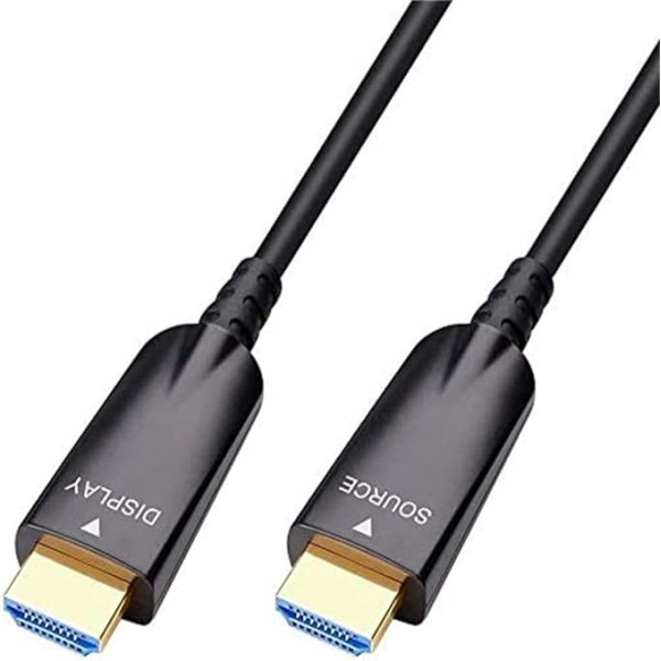 DTech 8 m HDMI optiskās šķiedras kabelis 4K 30 Hz 1080P 60 Hz HD video 3D ARC HDCP CEC ātrdarbīgs garš kabelis datora ekrānam TV projektoram (25 pēdas, melns)