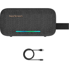 NearStream pārnēsājams Bluetooth skaļrunis, bezvadu brīvroku austiņa ar mikrofonu, jaudīga skaņa, USB skaļrunis ar 15 stundu atskaņošanas laiku, vairāku skaļruņu savienošanas atbalsts