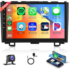 2G+64G Wireless Carplay Android Autoradio 2 Din für Honda CRV CR-V 3 2007-2011 mit Android Auto Navi GPS WiFi 9 Zoll Autoradio mit Mirror Link Bluetooth FM/RDS/DAB/OBD Lenkradsteuerung Rückfahrkamera