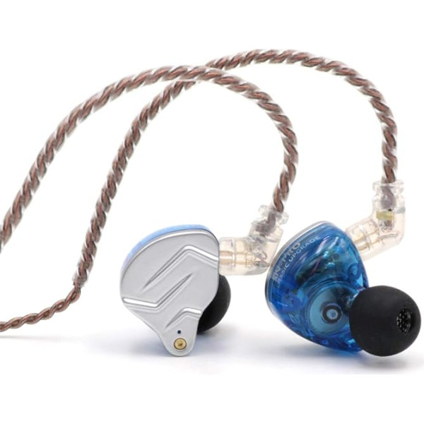 LINSOUL KZ ZSN Pro Dual Driver 1BA + 1DD hibrīda metāla austiņas HiFi In-Ear monitoram ar noņemamu 2-pin kabeli, cinka sakausējuma panelis (ar mikrofonu, zils)