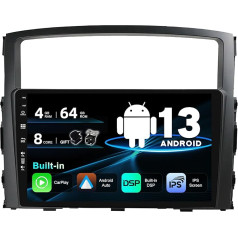 SXAUTO Android 13 IPS auto radio piemērots Mitsubishi Pajero 4 V80 V90 (2006-2014) - Iebūvēts Carplay/Android Car/DSP - atpakaļgaitas kamera + MIC - 4G + 64G - DAB 360-Camera SWC Fast-Boot AHD - 2 DIN 9