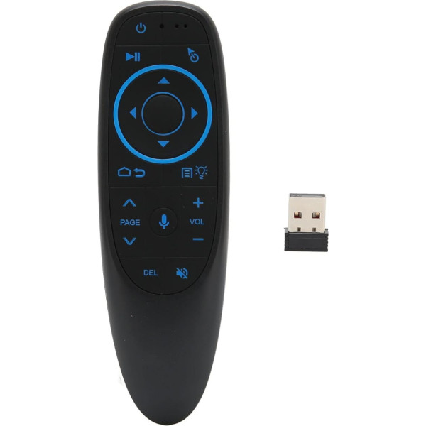 Mavis Laven Gaisa pele Android TV pierīcei, viedā balss tālvadības pults, 2.4G bezvadu un Bluetooth 5.0, divi režīmi, paredzēta TV aizsargdatoram, Plug and Play (G10S PRO BT)