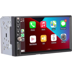 LXKLSZ Bezvadu Carplay Bezvadu Android automašīnas Double DIN auto radio ar automātisku spilgtumu, 7 collu IPS skārienjūtīgo ekrānu un AHD aizmugures skata kameru/Bluetooth/Mirror Link/FM/AM/USB Type-C