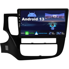 SXAUTO Android 13 IPS Autoradio für Mitsubishi Outlander (2012-2018) - Eingebaut CarPlay/Android Auto - Rückfahrkamera KOSTENLOS - 2G+32G - Lenkradsteuerung DAB Fast-Boot WiFi DSP - 2 Din 10.1 Zoll