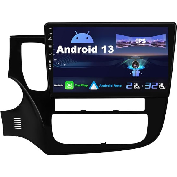 SXAUTO Android 13 IPS Autoradio für Mitsubishi Outlander (2012-2018) - Eingebaut CarPlay/Android Auto - Rückfahrkamera KOSTENLOS - 2G+32G - Lenkradsteuerung DAB Fast-Boot WiFi DSP - 2 Din 10.1 Zoll