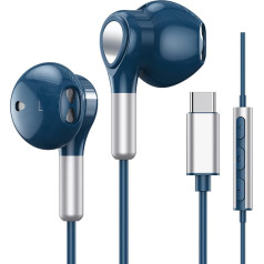 USB C austiņas Samsung Galaxy S22 Ultra S21 FE S20 A53, USB C austiņas ar mikrofonu In-Ear austiņas ar kabeli, USB C tipa austiņas iPad Pro 2021/2020 iPad Air 5/4/Mini 6, Pixel 7 6