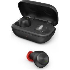 Hama Spirit Chop IPX4 Bluetooth austiņas (True Wireless In-Ear austiņas melnas, bezvadu austiņas ausīs ar USB C lādēšanas kārbu) Melnas