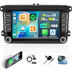 [DAB+/DAB 2G+64G] Android 13 Carplay Autoradio für VW Golf 5 6 Polo T5 Tiguan Caddy Skoda Passat mit Android Auto, 7