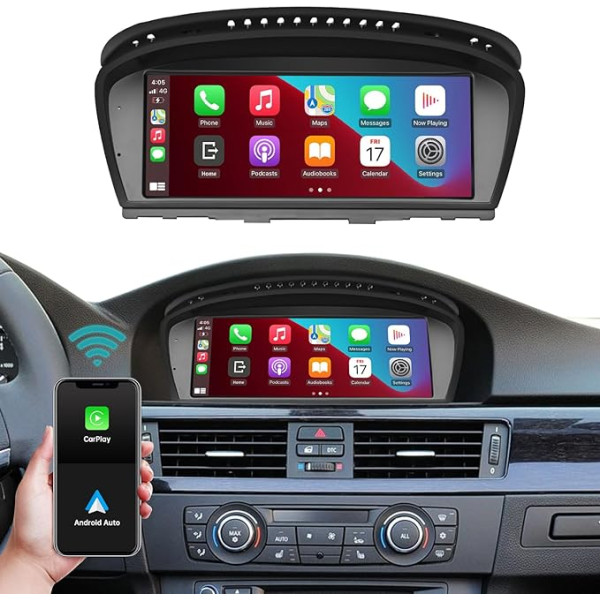 Ninetom 8,8 collu autoradio, CarPlay/Android Car/Mirrorlink/GPS BMW CIC 3/5 sērijas E60 E61 E90 E90 E91 E92 (2010-2012), auto skārienjūtīgais ekrāns, auto radio uztvērējs, integrēts DSP