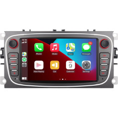 LXKLSZ Autoradio ar bezvadu Carplay Android automašīnai Ford Focus S-MAX C-MAX KUGA ar IPS skārienekrānu/Bluetooth/Mirror Link/FM/AM/USB, melna krāsa