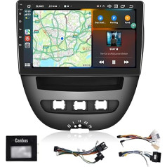 Podofo Carplay auto radio Citroen C1/Toyota Aygo/Peugeot 107, Android HiFi Android auto 10 collu skārienjūtīgais ekrāns Bluetooth WiFi FM RDS radio USB auto navigācijas video stereo atskaņotājs + Canbus