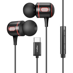 USB C austiņas ar kabeli, In-Ear austiņas, C tipa austiņas ar mikrofonu un skaļuma regulēšanas funkciju, saderīgas ar iPhone 15 Series, Samsung Galaxy S22 S21 Ultra S20 FE, Huawei P30 Pro, xiaomi,