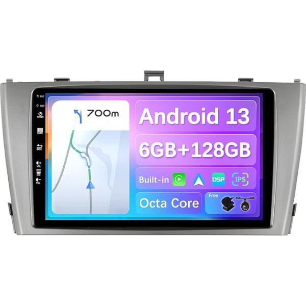 BXLIYER - [6G+128G, 8-Core] - Android 13 - Autoradio für Toyota Avensis (2009-2015) - Kabellos CarPlay/Android Auto - LED Kamera + MIC - IPS 9 Zoll 2 Din - DAB Lenkradsteuerung Fast-Boot 360-CAM AHD