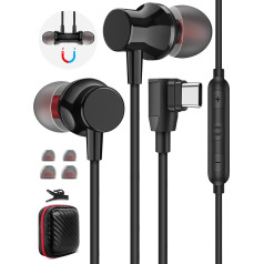 USB C Kopfhörer für iPhone 15 Pro Max,USB Typ C Ohrhörer mit Mikrofon für Xiaomi 14 13 Ultra,Kopfhörer Typ C In Ear mit Kabel für Samsung Galaxy S24 S23 Ultra A35 A55 A54 A34 S21 FE Pixel 8 OnePlus 12