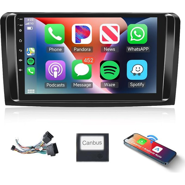 Podofo Carplay Autoradio für Mercedes-Benz ML 2005-2011, 9