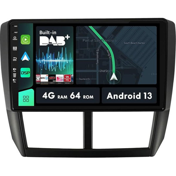 MISONDA DAB+ Android Autoradio GPS Für Subaru Foreste/Impreza WRX STI 2008-2014 mit GPS Bluetooth MirrorLink RDS FM WiFi Carplay DSP AUX 1 DIN [4G+64G]