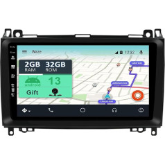 YUNTX [2GB + 32GB] Android 12 auto radio ar satelītnavigācijas sistēmu Mercedes-Benz W169 W245 W639-9 collu skārienjūtīgais ekrāns bez kameras DAB/GPS/Radio stūres vadība/MirrorLink/Bluetooth 5.0/WiFi/USB/4G/CarPlay