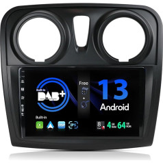 SXAUTO - Iebūvēts DAB - Android 13 IPS auto radio Dacia - Sandero (2012-2017) - Iebūvēts Carplay/Android Car - LED kamera + mikrofons - 4G + 64G - 360-CAM stūres kontrole Fast Boot WiFi - 2 DIN 9