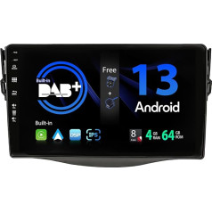 SXAUTO - Iebūvēts DAB - Android 12 IPS auto radio Toyota RAV4 (2007-2012) - Iebūvēts Carplay/Android Car - LED kamera + Mic - 4G + 64G - 360-CAM stūres kontrole Fast Boot WiFi DSP - 2 DIN 9