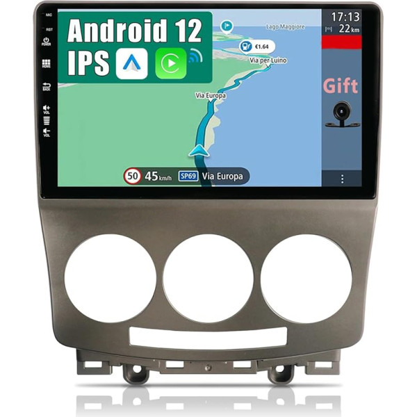 YUNTX Android 12 auto radio priekš Mazda 5 (2005-2010)-[Integrēts CarPlay/Android Car/GPS]-9 collu IPS 2.5D skārienjūtīgais ekrāns Bezmaksas kamera DAB/Radio stūres vadība/MirrorLink/Bluetooth 5.0/WiFi