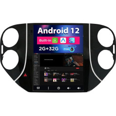 SXAUTO Android 12 IPS auto radio VW Tiguan (2010-2012) - Iebūvēts CarPlay / Android Car - Bez atpakaļskata kameras - 2G + 32G - Vadāms no stūres DAB Fast-Boot WiFi DSP Bluetooth - 2 DIN 9,7 collas