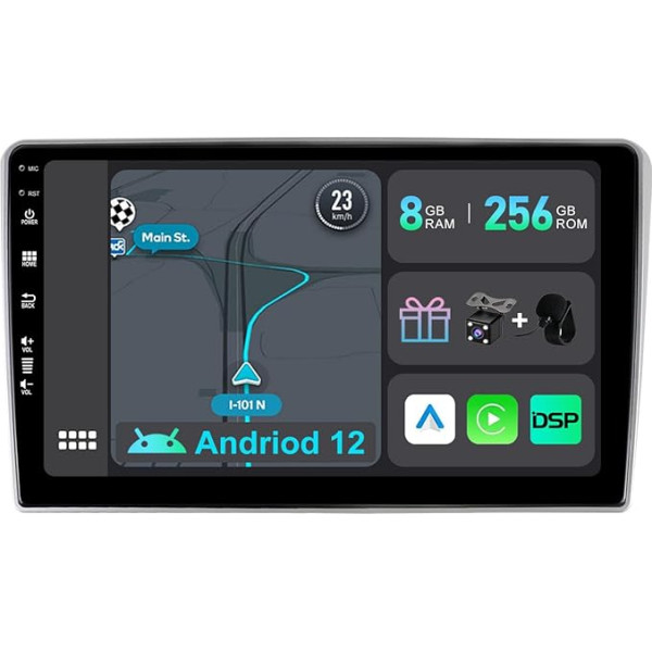 YUNTX [8GB + 256GB] Android 12 auto radio Toyota Avensis (2002-2008)-[Integrēts CarPlay/Android Car/DSP/GPS]-9 collu IPS Touch Screen CAM+MIC-DAB/Mirror Link/Bluetooth 5.0/AHD/360