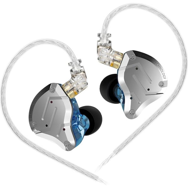 KINBOOFI KZ ZS10 Pro In-Ear monitora austiņas HiFi KZ austiņas ar 4BA un 1DD draiveriem, KZ Upgrade ZS10 Pro ar noņemamu 0,75 mm 2-pin 6N OFC kabeli (bez mikrofona, zils)