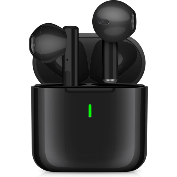 LEYMING Bluetooth 5.0 In-Ear austiņas, bezvadu austiņas ar mikrofonu, IPX5 ūdensnecaurlaidīgas Bluetooth austiņas, skārienvadība, bezvadu austiņas ar stereo, trokšņu slāpēšana iOS/Android, melnas krāsas