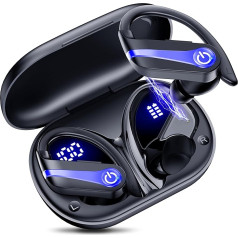 VNMN Bluetooth Kopfhörer Sport - Kabellose Earbuds, IP7 Wasserfest, Hochwertiger Klang, Lange Akkulaufzeit, Ideal für Laufen und Fitness, Kopfhörer Ohne Kabel mit LED Ladekästchen