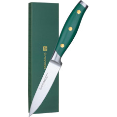 linoroso 9cm Gemüsemesser Schälmesser Scharfe Obstmesser Küchenmesser Klein Küchen Messer Schmiedestücke aus Deutschem Kohlenstoffstahl Ergonomischer Griff mit Eleganter Geschenkbox - Grün