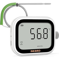 Inkbird Digital Roasting Thermometer, IKT-031 Meat Thermometer, Kitchen Thermometer, Grill Thermometer with Timer, Oven Thermometer with Large LCD Display, Countdown for Baking, BBQ, Grill, Smoker