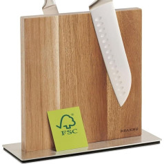 Magnetic Knife Block without Knives - Strong Magnet on Both Sides - Knife Holder Made of FSC Acacia Wood - Non-Slip and Space-saving