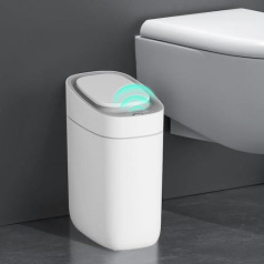 ELPHECO Automātiska vannas istabas atkritumu urna ar vāku, tievs sensors, 9L plastmasas atkritumu urna, ūdensnecaurlaidīga atkritumu urna ar kustības sensoru guļamistabai, viesistabai, šaurām telpām