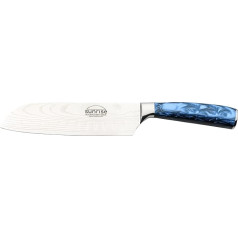 Rockingham Forge Sunrise Collection Sapphire Sapphire Blue 7 collu Santoku nazis ar augstas kvalitātes X40Cr13 nerūsējošā tērauda asmeni un sveķu rokturi, japāņu nazis, zils