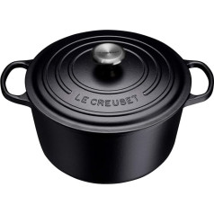 Le Creuset Signature 21195240000430 Trauks cepšanai apaļš, augsts, 24 cm, melns čuguns