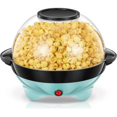 FOHERE Popcorn Machine, 5,5 l talpos popkornų gaminimo aparatas namams, nesvylanti danga ir nuimamas kaitinimo paviršius, tylus ir greitas, didelis dangtis kaip serviravimo dubuo, popkornų gaminimo aparatas vakarėliams, kino vakarams