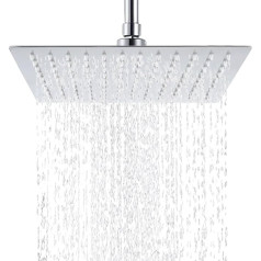 Hiendure® 8*8 Inches Stainless Steel Rain Shower Ultra Thin Rainfall Shower Head Overhead Square Showerhead